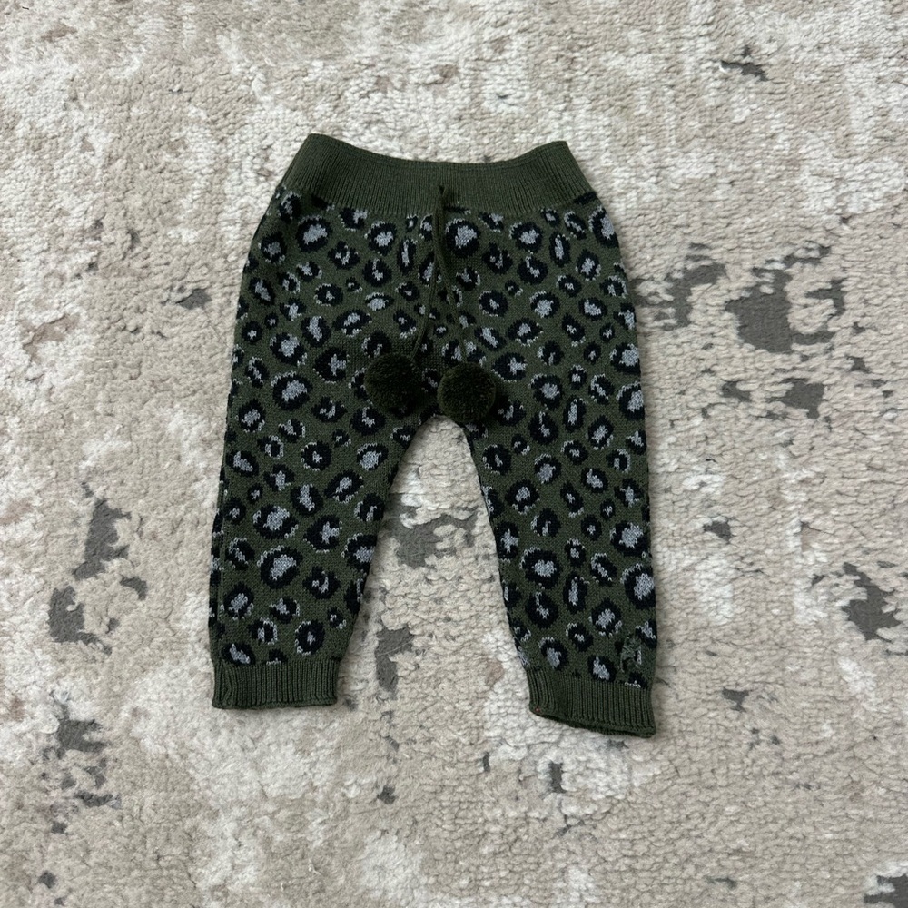 Tocoto Vintage Baby Green Cheetah Pants Size 3 Months